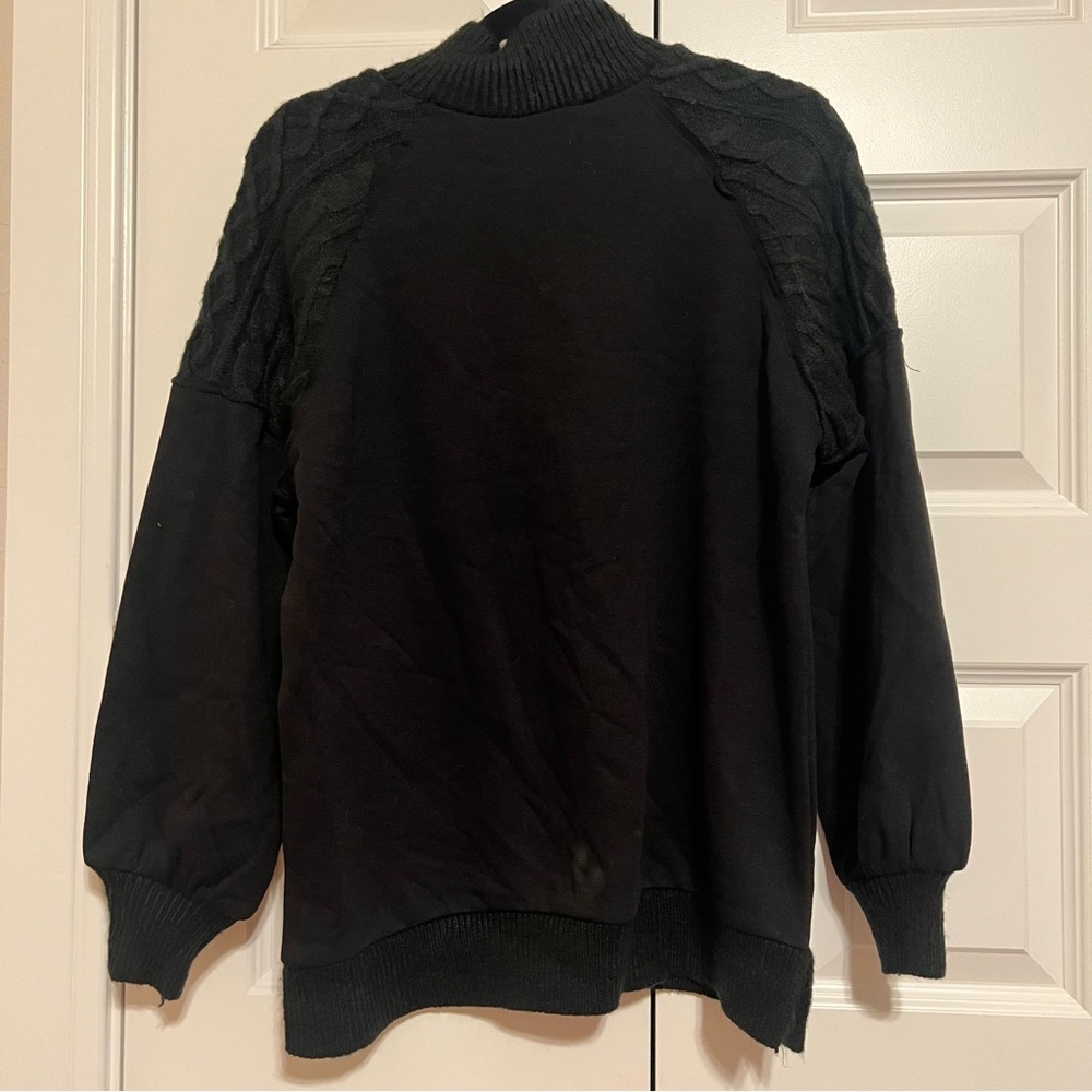 Time and Tru Black Mock Turtleneck Sweater - Picture 5 of 6